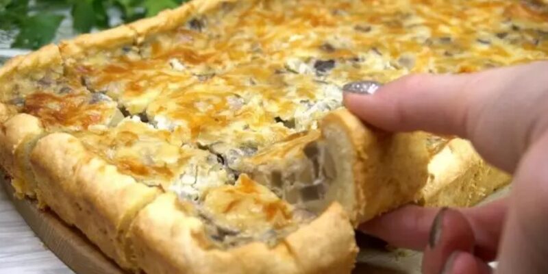 Приголомшливий закусочний пиріг з грибами