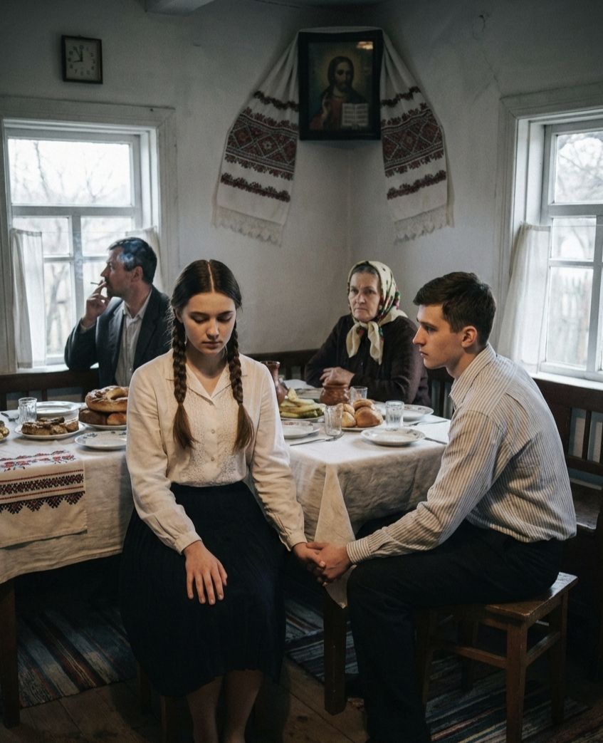 Міша привів знайомити свою дівчину Олю з батьками. Батько, Павло Іванович, весь час мовчав осторонь.