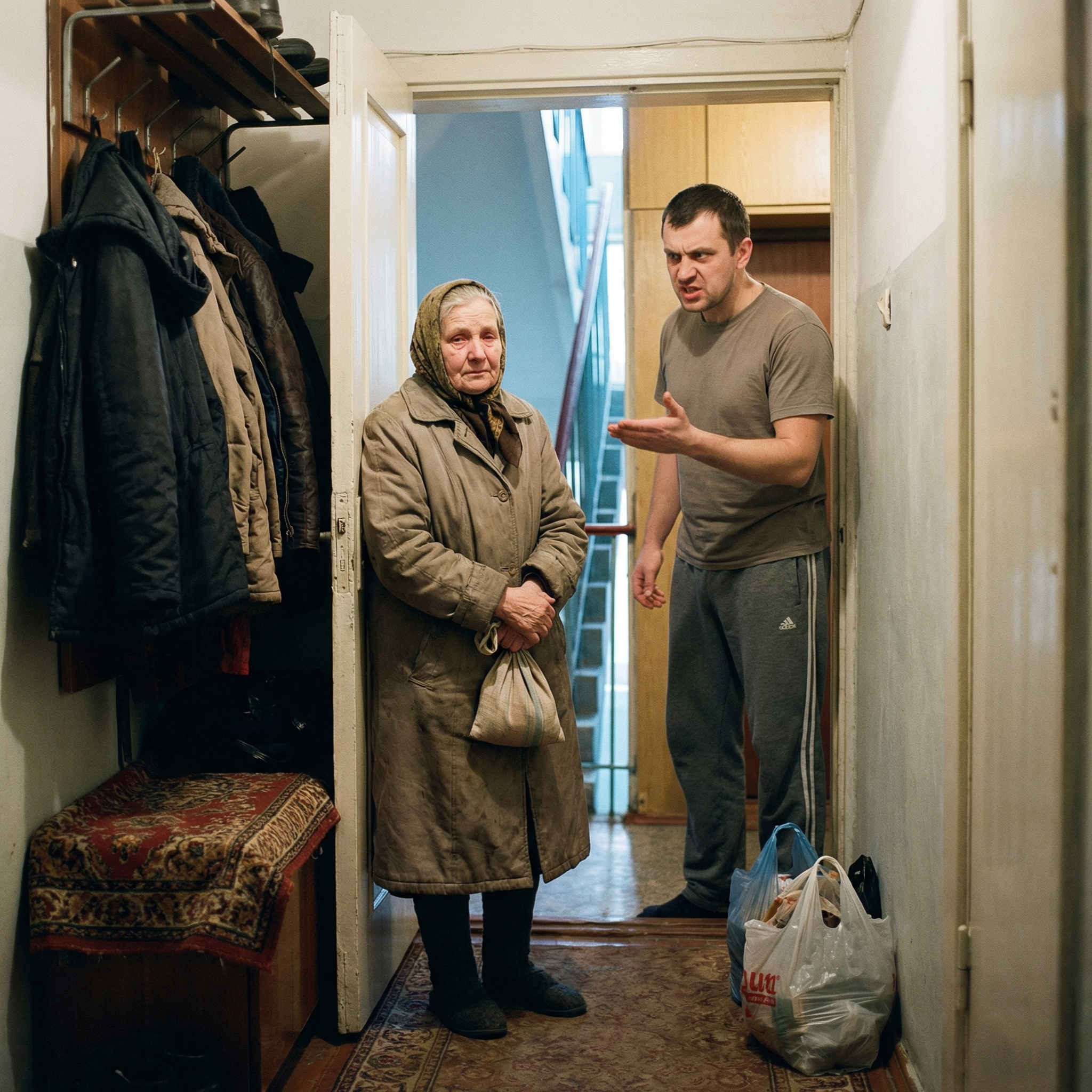 А чого ти до мене приїхала, мамо? Ти ж все життя Надії допомагала, от тепер до неї за допомогою і звертайся! – заявив мені син. Віталій навіть не запропонував мені зайти в дім, говорив зі мною на порозі, слова його були холодними, а погляд чужим. – Синку, невже ти рідну маму в дім не впустиш? – я не могла стримати емоцій і розплакалась. Син уже хотів зачинити двері перед моїм носом, але тут почувся голос невістки. – Віталію, а з ким це ти говориш? – запитала Марта і вийшла в коридор. – Мамо, Ви? – здивовано запитала вона. – Так чого ж ви на морозі стоїте, в хату заходьте. Віталій махнув рукою, розвернувся і пішов, а я стала в коридорі роззуватися, бо дуже зраділа, що невістка таки запропонувала мені до них зайти, адже я мала серйозну розмову